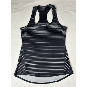 Athleta Womens Tank Top Size XS Racerback Black gray Stripe Athletic Workout